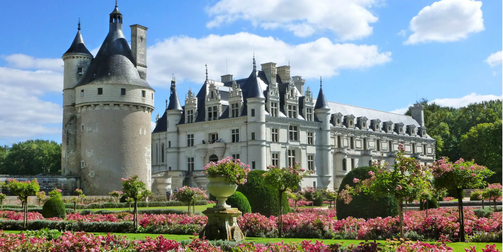 Le château de Chenonceau vu du jardin de Catherine de medicis